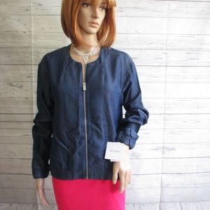 NWT - ELLEN TRACY blue jacket - sz S - MSRP $89.50
